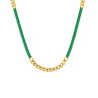 Collana Donna Marlù 33CN0015G-V Vision Catena Grumetta in Acciaio Oro Zirconi Verdi