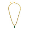 Collana Donna Marlù 33CN0016G-V Vision Catena Snake in Acciaio Oro e Zircone Verde