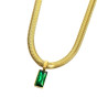 Collana Donna Marlù 33CN0016G-V Vision Catena Snake in Acciaio Oro e Zircone Verde