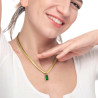 Collana Donna Marlù 33CN0016G-V Vision Catena Snake in Acciaio Oro e Zircone Verde