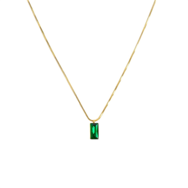 Collana Donna Marlù 33CN0017G-V Vision in Acciaio Oro Catena Snake Zircone Verde Collana Donna Marlù 33CN0017G-V Vision in Acciaio Oro Catena Snake Zircone Verde