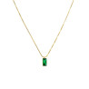 Collana Donna Marlù 33CN0017G-V Vision in Acciaio Oro Catena Snake Zircone Verde