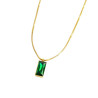 Collana Donna Marlù 33CN0017G-V Vision in Acciaio Oro Catena Snake Zircone Verde