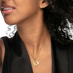 Collana Donna Marlù 33CN0018G -V In Acciaio Oro con Serpente Pendente