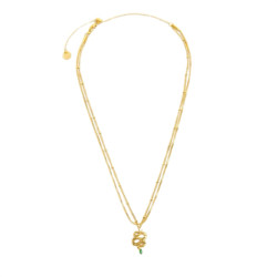 Collana Donna Marlù 33CN0019G-V in Acciaio Oro Doppio Filo con Serpente