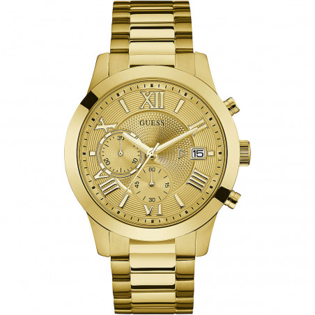 Men's Chronograph Watch Guess W0668G4 in original gold steel