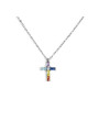 Collana Donna Marlù 31CN0007-RGB Croce Pendente in Acciaio Silver baguette e ZIrconi