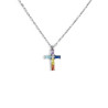 Collana Donna Marlù 31CN0007-RGB Croce Pendente in Acciaio Silver baguette e ZIrconi