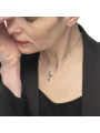 Collana Donna Marlù 31CN0007-RGB Croce Pendente in Acciaio Silver baguette e ZIrconi