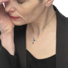 Collana Donna Marlù 31CN0007-RGB Croce Pendente in Acciaio Silver baguette e ZIrconi