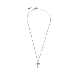 Collana Donna Marlù 31CN0007-RGB Croce Pendente in Acciaio Silver baguette e ZIrconi