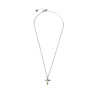 Collana Donna Marlù 31CN0007-RGB Croce Pendente in Acciaio Silver baguette e ZIrconi