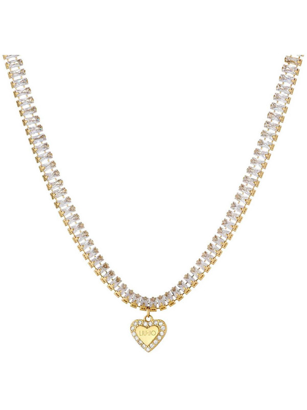 Collana Donna Liu Jo LJ1823 Catena in Acciaio Colore Oro con Cristalli