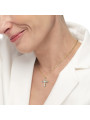 Collana Donna Marlù 31CN0007G-W Croce Pendente in Acciaio Oro e Zirconi