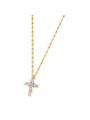 Collana Donna Marlù 31CN0007G-W Croce Pendente in Acciaio Oro e Zirconi