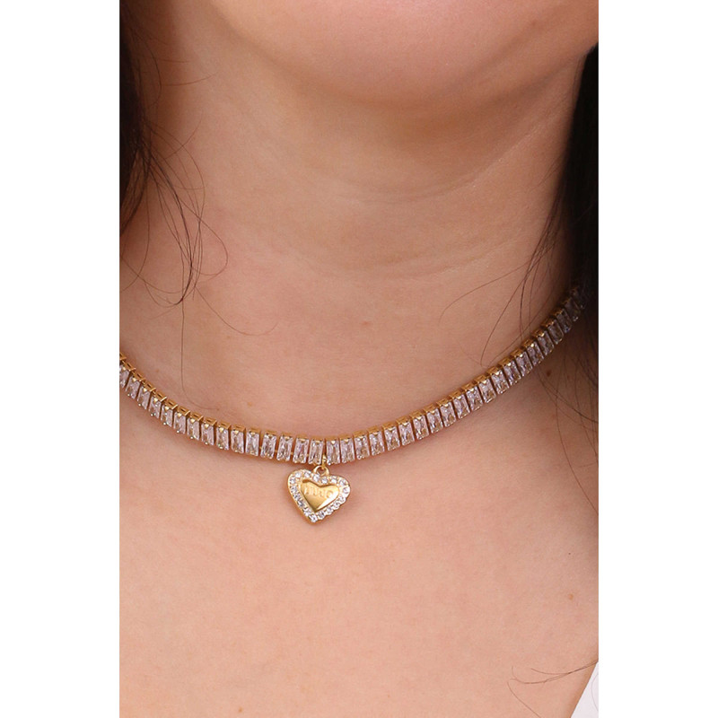 Collana Donna Liu Jo LJ1823 Catena in Acciaio Colore Oro con Cristalli