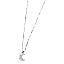 Collana Donna Marlù 18CN048 in Acciaio Silver Luna