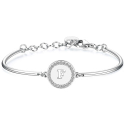 Bracciale Donna Brosway Chakra BHK129 in Acciaio Lettera F Alfabeto