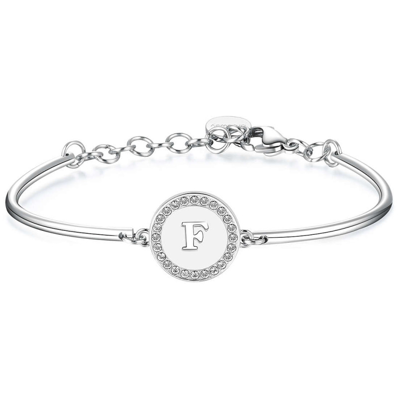 Bracciale Donna Brosway Chakra BHK129 in Acciaio Lettera F Alfabeto