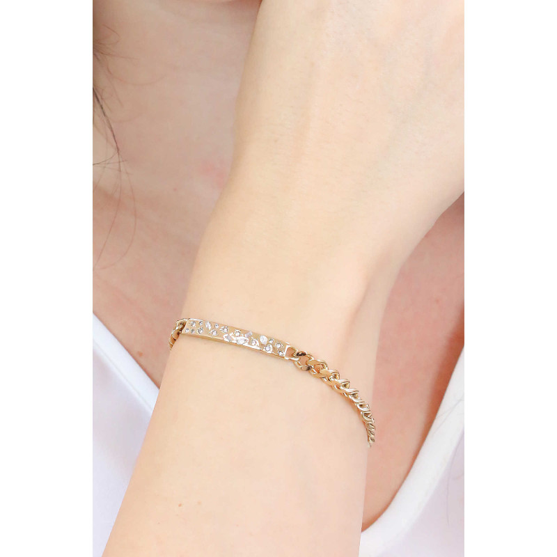 Bracelet Woman LIU JO LJ1831 Chain Color Yellow Gold with Zircons
