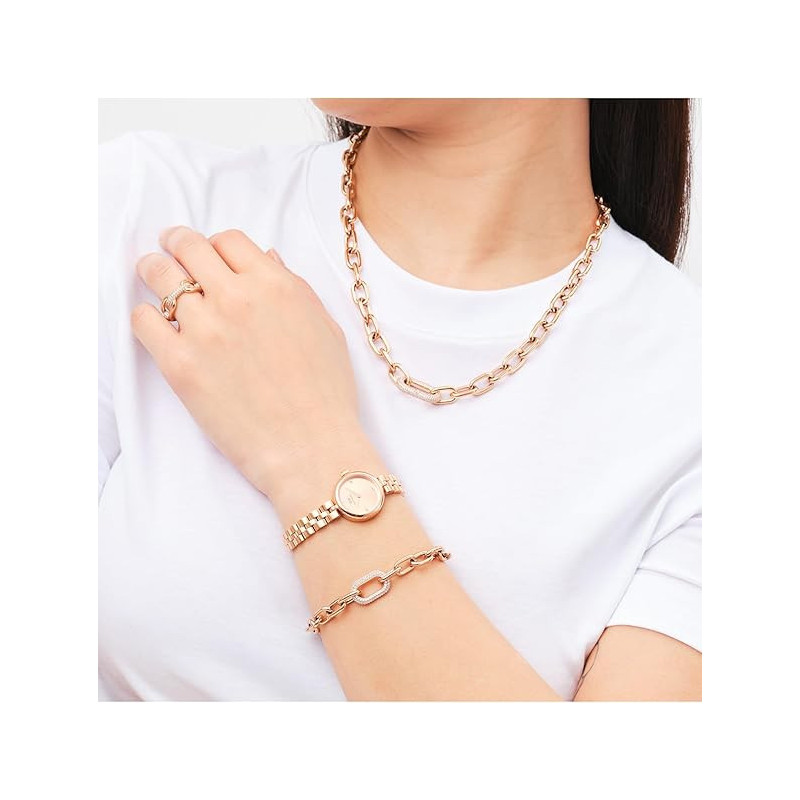 Collana Donna Daniel Wellington carbine crystal DW00400571in Acciaio Oro Rosa