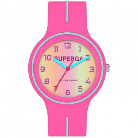 Girls' Superga Junior Watch Only Time STC133 in fuchsia silicone