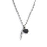 Collana Unisex Marlù 33CO0022-N Acciaio Silver corno pendente e pietra lavica