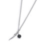 Collana Unisex Marlù 33CO0022-N Acciaio Silver corno pendente e pietra lavica