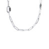 Collana Unisex Marlù 33CO0024 catena maglia larga diamantata con elemento ovale al centro