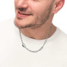 Collana Unisex Marlù 33CO0024 catena maglia larga diamantata con elemento ovale al centro