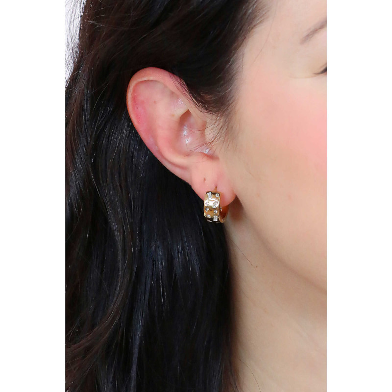 Orecchini Donna LIU JO LJ1833 Tondi Colore Oro con Zirconi Bianchi