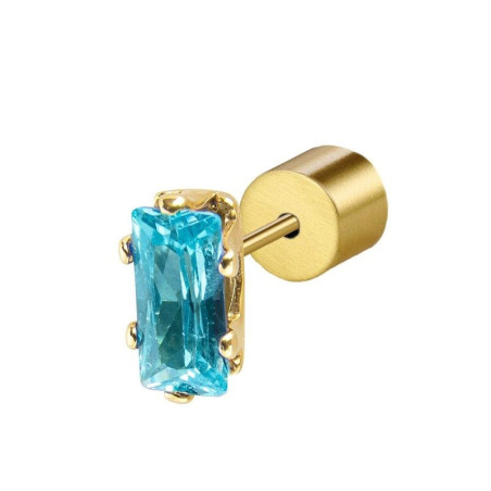 Mono orecchino Donna Marlù 31OR0002G-AM Sparkles in Acciaio Oro Pietra Azzurra