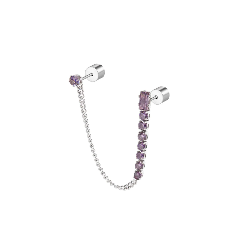 Orecchino a Lobo Donna Marlù 31OR0003-P Multindosso Tennis Pendente Pietra Viola Orecchino a Lobo Donna Marlù 31OR0003-P Multindosso Tennis Pendente Pietra Viola