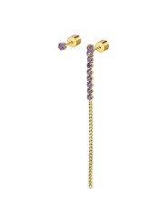 Orecchino a Lobo Donna Marlù 31OR0003G-P Multindosso Tennis Pendente Oro e Viola