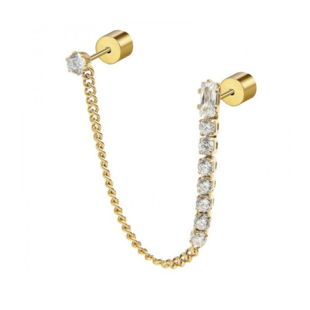 Orecchino a Lobo Donna Marlù 31OR0003G-W Multindosso Tennis Pendente Oro, Bianco