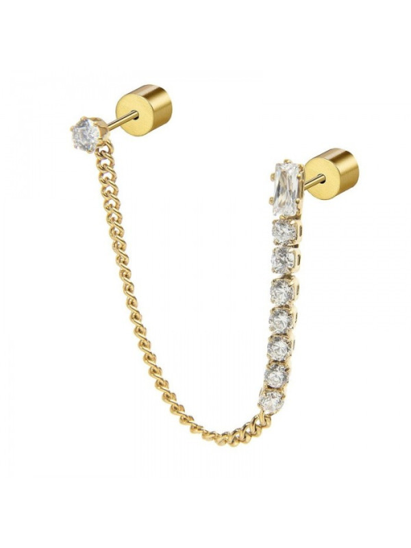 Orecchino a Lobo Donna Marlù 31OR0003G-W Multindosso Tennis Pendente Oro, Bianco