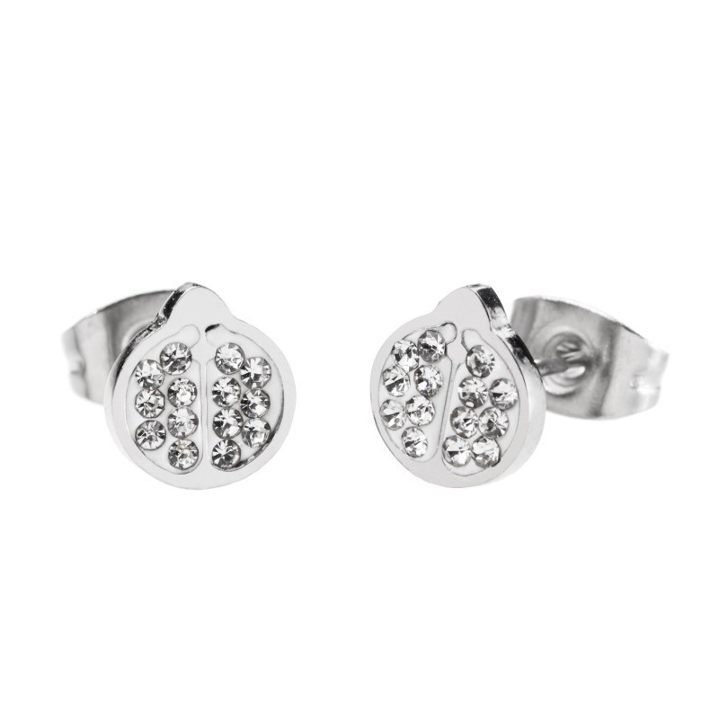 Orecchini Donna Marlù 18OR026 Coccinella con Strass Silver Orecchini Donna Marlù 18OR026 Coccinella con Strass Silver