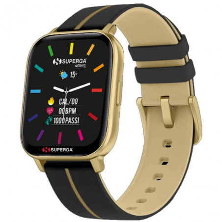 Unisex Smartwatch Superga Ink2 SW-STC015 Black and Yellow Aluminium Case