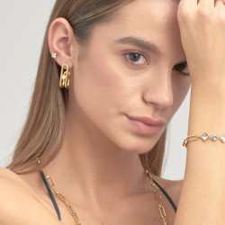 Orecchini Brosway Donna a Bottone BEH23 in Acciaio Oro Giallo