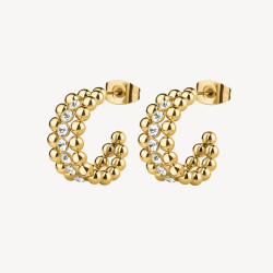 Orecchini Donna Brosway Perfect BPC25 in Acciaio Pvd Oro con Cristalli