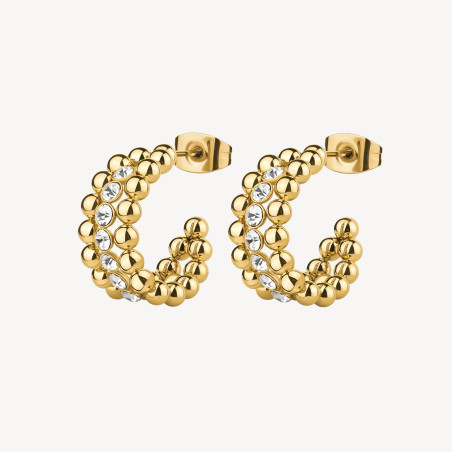 Orecchini Donna Brosway Perfect BPC25 in Acciaio Pvd Oro con Cristalli