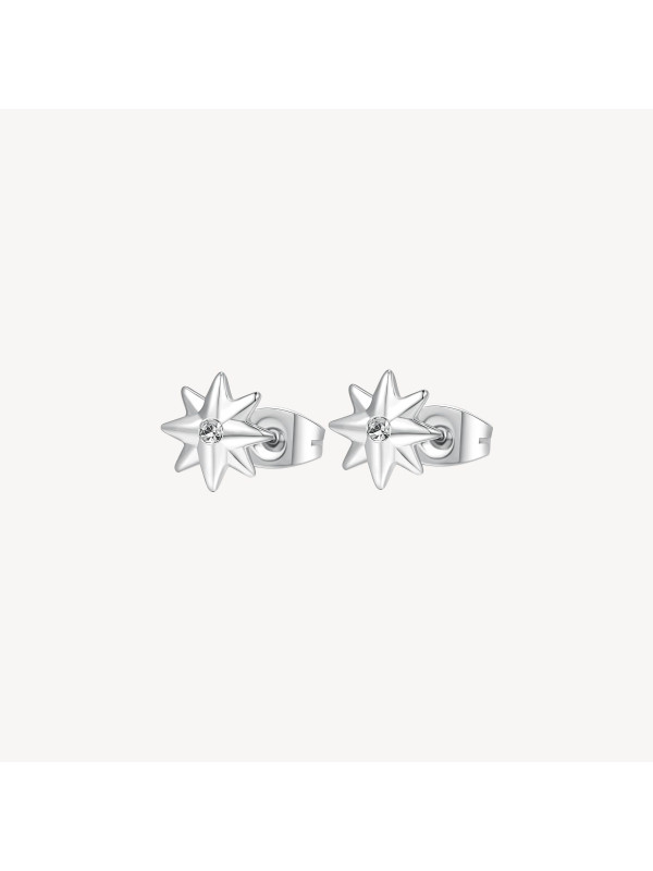 Orecchini Donna Brosway Chakra BHKE045 in Acciaio Silver Cristallo Stella