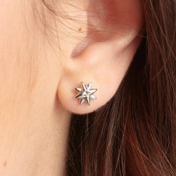 Orecchini Donna Brosway Chakra BHKE045 in Acciaio Silver Cristallo Stella