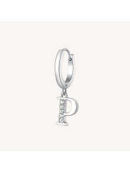 Mono Orecchino Donna Brosway Chakra BHKE072 in Acciaio Silver Lettera P