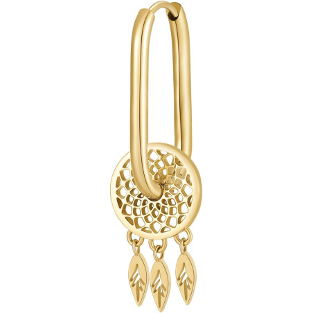 Mono Orecchino Donna Brosway Chakra BHKE120 in Acciaio PVd Oro Lucchetto Portafortuna