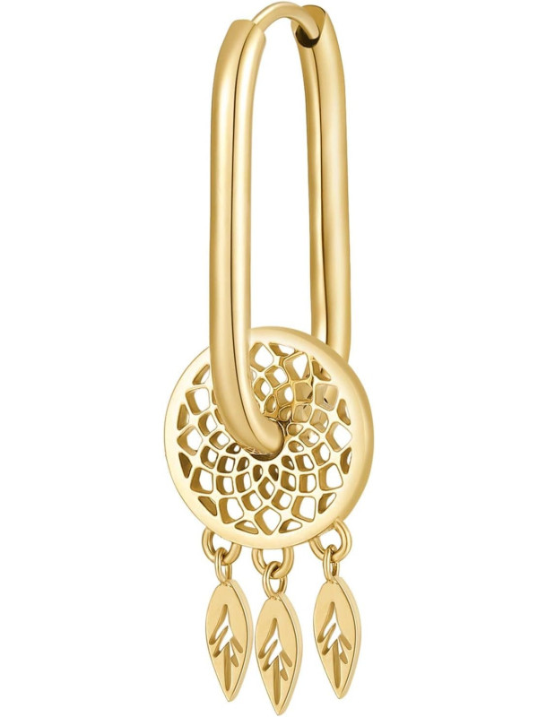 Mono Orecchino Donna Brosway Chakra BHKE120 in Acciaio PVd Oro Lucchetto Portafortuna