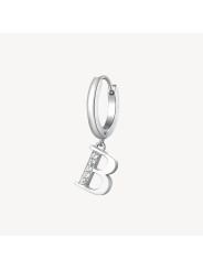 Mono Orecchini Donna Brosway Chakra BHKE058 in Acciaio Silver Lettera B