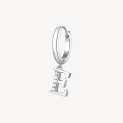 Mono Orecchini Donna Brosway Chakra BHKE061 in Acciaio Silver Lettera E