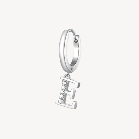 Mono Orecchini Donna Brosway Chakra BHKE061 in Acciaio Silver Lettera E