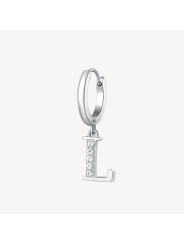 Mono Orecchini Donna Brosway Chakra BHKE068 in Acciaio Silver Lettera L